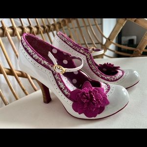 Ruby Shoo White/Fuchsia Poppy Pump